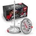AWLKIM 2 Pack Analog Probe Meat Thermometer, NSF Certified, No Battery Needed, 2.5-in Extra-Large Dial, 120-220F Read Range, Oven Safe up to 500F, Bimetallic Stem for Cooking, Roasting, Turkey