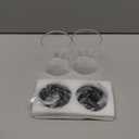 TIPGO Glass Qtip Holder Dispenser - 10 oz Clear Canister Apothecary Jar, Bathroom Vanity Storage Organizer Set for Cotton Swabs, Pads, Floss Picks, Small Containers for Makeup Storage (2 Pack, Black)