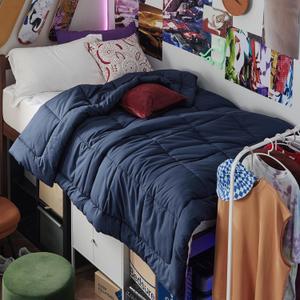 Bedsure Comforter Duvet Insert - Quilted Comforters Twin Size, All Season Duvet, GentleSoft Down Alternative Bedding, with 8 Tabs, Gifts for Women/Men, Navy Blue, Twin 88 x 68 Inches