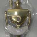 QCAA Solid Brass Door Knocker, 7", with 160 Degree Glass Len Door Viewer (UL Listed), Polished Brass, 1 Pack