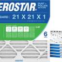 Aerostar 21x21x1 MERV 8 Pleated Air Filter, AC Furnace Air Filter, 6 Pack (Actual Size: 20 7/8" x 20 7/8" x 3/4")
