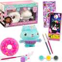DreamWorks Gabby's Dollhouse Paint Your Own Figurines Set - Bundle with DIY Gabby's Dollhouse Painting Set Plus Stickers, More | Gabby's Dollhouse Painting Kit for Kids