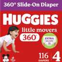 Huggies Little Movers HuggFit 360 Diapers Size 4, 116 Count