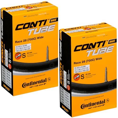 Continental Race 28" Wide 700x25-32c Inner Tubes - 42mm Presta Valve (Pack of 2 w/Conti Sticker)