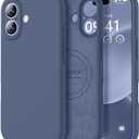 Vooii Magnetic for iPhone 17 Case, Compatible with Magsafe (Premium Liquid Silicone) (Integrated Camera Control Button) Full Body Protective Anti-Scratch Microfiber Lining 6.3", Navy Blue