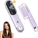 New Go Brush Pro 2026 Cordless Hair Straightener Brush, 280M Dual-Pole Ions, 1-Min MCH Fast Heat, 4000mAh 45-Min Runtime,TSA Mini& Travel,Auto Shut-Off,121 Teeth For Anti-Scald Frizz-Free Salon Smooth