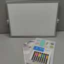 TSJ OFFICE Dry Erase White-Board - 12 X 16 Inches Portable Small Magnetic White Board with Hooks for Wall, Mini Desktop Whiteboard 360 Degrees Revolving Double Sided Stand for Office, Home, School (Silver)