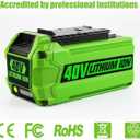 ANTRobut Replacement for Greenworks 40V Battery and Charger 29482 Compatible with 40V Greenworks Battery 29472 29462 6.5Ah