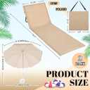 Briwooody 2 Set Beach Chairs with Umbrella Portable Beach Lounger Lightweight Foldable Outdoor Lounger Chair for Outdoor Travel Sunbathing Camping(Solid Color,Beige,Small)