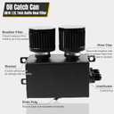 Universal Aluminum 10AN 1.2L Twin Baffle Dual Filter Engine Oil Catch Can Tank With 2 Air Filters Oil Catch Reservoir Tank Can Breather Kit Black