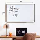U Brands 24" x 36" Large Magnetic White Board, Black Metal Frame
