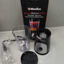 Mueller Smoothie Blender for Smoothies - Personal Blender for Shakes, Frozen Drinks, Baby Food & More, 15oz Travel Cup and Lid, Durable Stainless Steel Blades for Powerful Blending Performance, Black