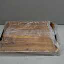 TIDITA 20"x14" Wooden Large Ottoman Tray, Serving Tray with Metal Handles