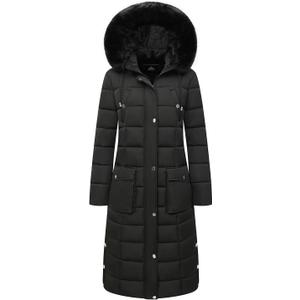 MOERDENG Women's Waterproof Long Winter Coat Thickened Down Alternative Jacket Warm Puffer Jacket Parka (3X-Large, Black)