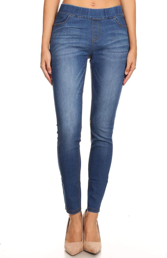 Jvini Women's Ripped Destroyed Skinny Jeans & Jeggings Pull-On Elastic Waist Stretch Denim Pants Regular-Plus Size (XX-Large)