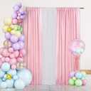 PartyDelight Pink Sequin Backdrop Curtains 2x8ft 2 Panels - High Density 3mm Shimmer Sequin Background Sparkly Photography Drapes for Baby Showers Princess Birthdays, Nursery Decor & Event Decor