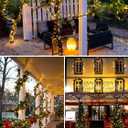 2 Pack Solar String Lights Outdoor 200 LED Christmas Lights Warm White
