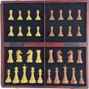 18 Inch Folding Chess Set with High Polymer Weighted Standard Chess Pieces for Family Vintage Board Games Chess Set for Adults and Kids Chess Enthusiasts