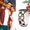 Holiday Watch Bands Compatible with Fitbit Versa 4 Bands for Woman,for Versa 3/Sense 2/Sense Bands Replacement Strap (Checkered Lucky Fortune)