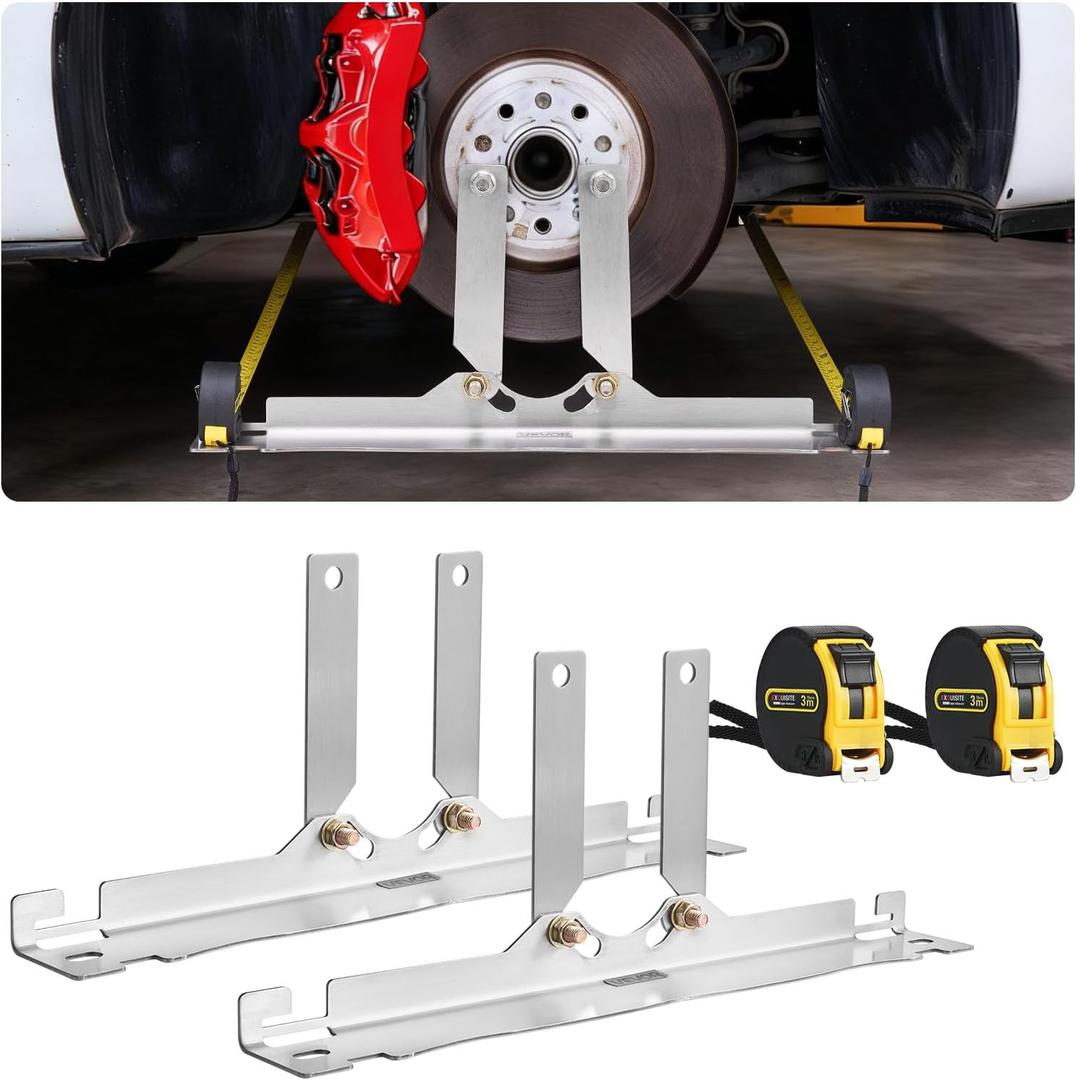 VEVOR Wheel Alignment Tool, 2 PCS Stainless Steel Heavy Duty Toe Alignment Plates with 2 Measuring Tapes, Accurate Automotive Wheel Tools for Home Use, Compatible with Cars, Trucks, SUVs, and Vehicle