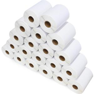 NATURALABEL 5000 PCS 4" x 6" Direct Thermal Shipping Labels for Small Business, with Perforated Lines, Compatible with Rollo and Zebra (20 Rolls, 250 Labels/Roll)