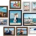 decorUhome Picture Frames Collage Wall Decor for Photo Gallery Display, Assorted Picture Frames Set of 10 Including Two 8x10 / Four 5x7 / Four 4x6 for Family Wall Decor, Black/Brown/Grey, 10 Pack