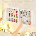 APACALI Display Case for Figures, 12x12x3 Inch Clear Display Case Desktop Organizer Shelf Milky White Wall Mounted Storage Box for Collectibles