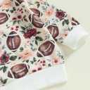 Newborn Baby Girl Boy Clothes Football Long Sleeve Crewneck Pullover Sweatshirt Long Pants Fall Winter Outfit (Beige)