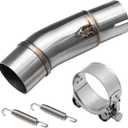Motorcycle Exhaust Mid Pipe, Exhaust Muffler Adapter Connect Pipe, Compatible with Kawasaki Ninja 250 300 400 500 650 Z250 Z300 Z400 Z500 Z650 2018-2024