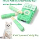 2 x 3 Pack Puff Stick Cat Catnip Toys with a Storage Box, Funny Cat Chew Toys Teething Interactive Catnip Filled with 100% Pure Organic Catnip for Indoor Cats