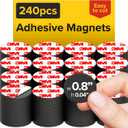X-bet MAGNET Hyper-Sticky Magnets with Adhesive Backing - (0.8'' x 0.04'', 240 pcs) Strong Magnetic Dots for Whiteboard, Fridge, Crafts - Easy-to-Cut Stickers for Planning and Organization
