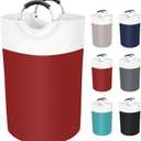 BlissTotes Laundry Basket, Laundry Hamper, Collapsible Laundry Baskets, Dirty Clothes Hamper, Waterproof Laundry Basket with Foam Protected Aluminum Handles for College Dorm, Family 75L (Red)
