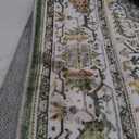 Washable Area Rug 8x10, Large Soft Rugs for Living Room Farmhouse Vintage Area Rugs for Bedroom Dining Room Non-Slip Stain Resistant Under Table Rug Olive Beige