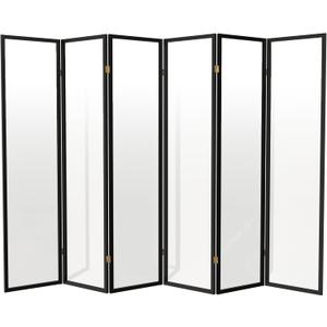 Red Lantern 6 ft. Tall Clear Plastic Partition Black 6 Panel