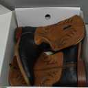 Rollda Kids Cowboy Boots Girls Cowgirl Boots Square Toe Boys Western Boots for Toddler/Little Kid/Big Kid ,7 Big Kid, Black/Brown