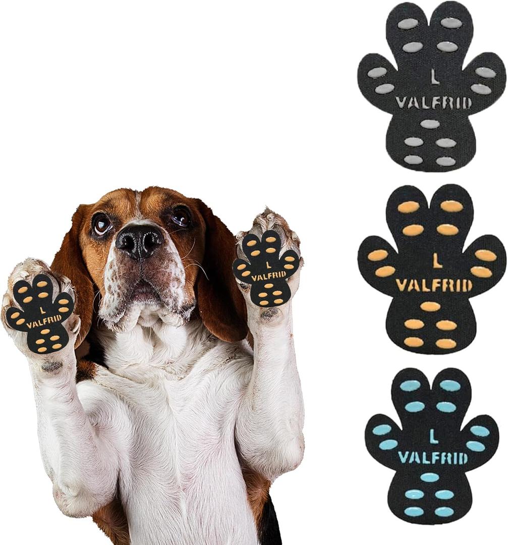 VALFRID Dog Paw Pads for Dogs Traction,Toe Grips for Senior Dogs,Paw Stickers Strong Adhesive,Provides Traction on Slippery Hardwood Floor Multicolor L 48 Pieces (L (2" x1.72")