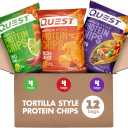 Quest Nutrition Tortilla Style Protein Chips Variety Pack, Chili Lime, Nacho Cheese, Loaded Taco, Low Carb, High Protein, Gluten Free, 1.1 oz (Pack of 12), Best By 06/10/26