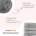 3 x Non Scratch Wire Dishwashing Rag, 8 Pack Double Layer Reusable Wire Dishcloth, Silver Mesh Metal Cleaning Cloth for Pots, Pans, Sink, Steel Cookware, Wet & Dry Cleaning