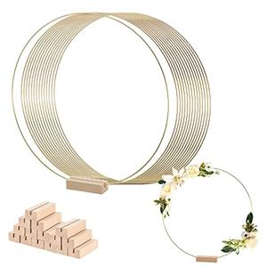 MECCANIXITY Metal Floral Hoop 12 Inch Wreath Rings Centerpiece Table Decorations Gold Tone for DIY Wedding Birthday Party Events 15 Set