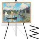 Thickened Easel Stand for Sign 65'' Metal Art Easels for Wedding, Portable Picture Stands for Display, Collapsible Floor Easle Poster Holder, Welcome Sign Stand for Art, Painting, Decor(Black, 1pack)