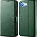 TUCCH Case Wallet for iPhone 16e 6.1", Protective [TPU Shockproof Inner Shell], Kickstand PU Leather RFID Blocking [4 Card Holder] Magnetic Closure Cover Compatible with iPhone 16e 5G, Green