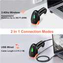 KUIIYER Wireless Barcode Scanner, 2D QR 1D Bar Code Scanners Handheld Barcode Reader with Updated 800 X 600 Pixel CMOS & Built-in Light, Plug & Play for Computers, PC, Laptop, Desktop & POS