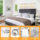 4 Light Modern Bathroom Light Fixtures Over Mirror, Chrome Vanity Lights for Bathroom Wall Sconces with Milky White Glass Shades, E26 Socket (Bulbs Not Included)