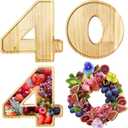 40 Wood Number Boxes for Charcuterie 40 Charcuterie Board Numbers 9'' Number Shaped Serving Trays for 40th Birthday Anniversary Party Chocolate Candy Food Dessert