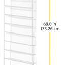 Whitmor 36 Pair Over The Door Shoe Rack, 12 Tier Hanging Shoe Organizer, Heavy Duty Metal & Mesh Shoe Holder, Hanging Shoe Rack for Closet Organizer & Storage, 69" L x 21.7" W x 7.5" H, White