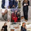Leikar Button Down Pajamas for Women Soft Viscose Sleepwear Long Sleeve Pjs Set Maternity Nursing Postpartum Loungewear (Green, M)