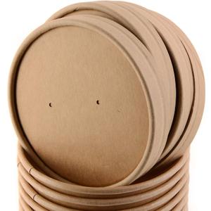 96mm Vented Lids for Kraft Paper Soup Containers [25 PACK] - Fits 8oz, 12oz, 16oz EcoQuality Ice Cream Containers, Frozen Yogurt Cups, Restaurant, Microwavable, Take out, Food Storage, Recyclable