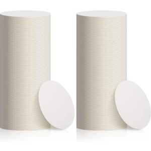 TaoBary 400 Pcs Disposable Paper Coasters Bulk 1MM, 4 Inch Round Cardboard Coasters Blank for Bar Drinks DIY Crafts Arts Wedding (White)