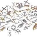 RUBYCA Mix Assortment 50pcs Lot Metal Sideways Crystal Bracelet Connector Bead DIY Jewelry Shamballa