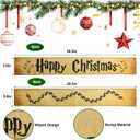 2 x 8PCS Christmas Wizarding Theme Banners Harry Party Ornaments for Xmas Tree Printed Footprint Rustic Wizard Burlap Ribbon Ornaments Magical Christmas Decoration for Vintage DIY Holidays Party Supplier